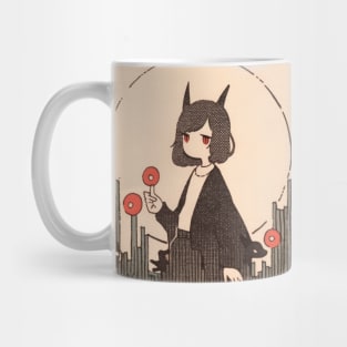 Paper Illustration of Devil Girl Mug